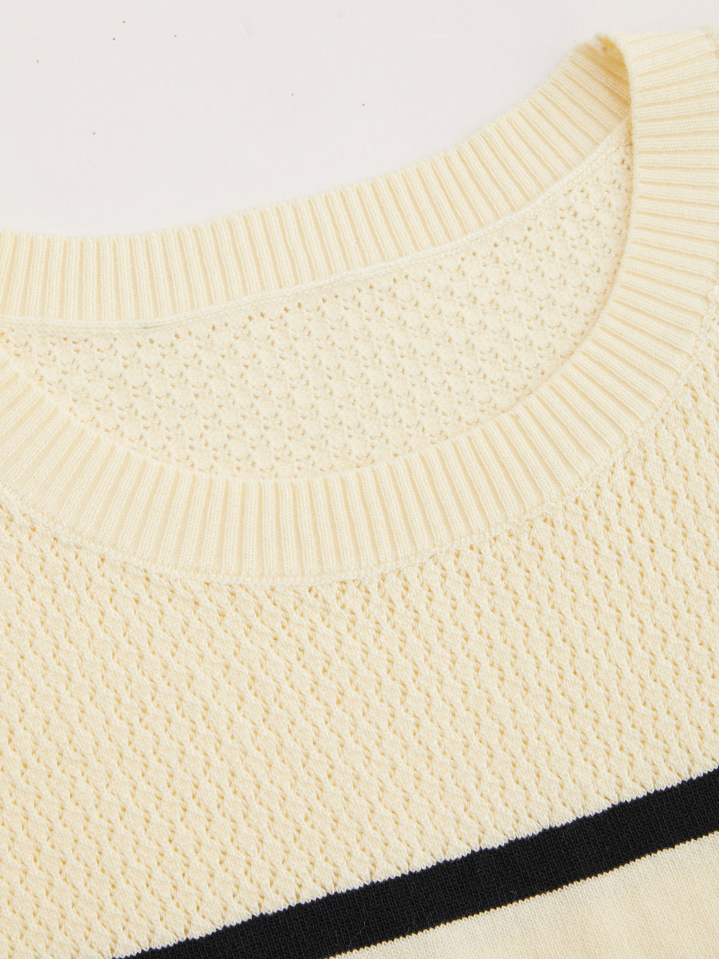 Knit Round Neckline Two Tone Crop Top