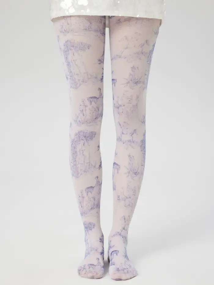 Floral Lace Tights - Cider