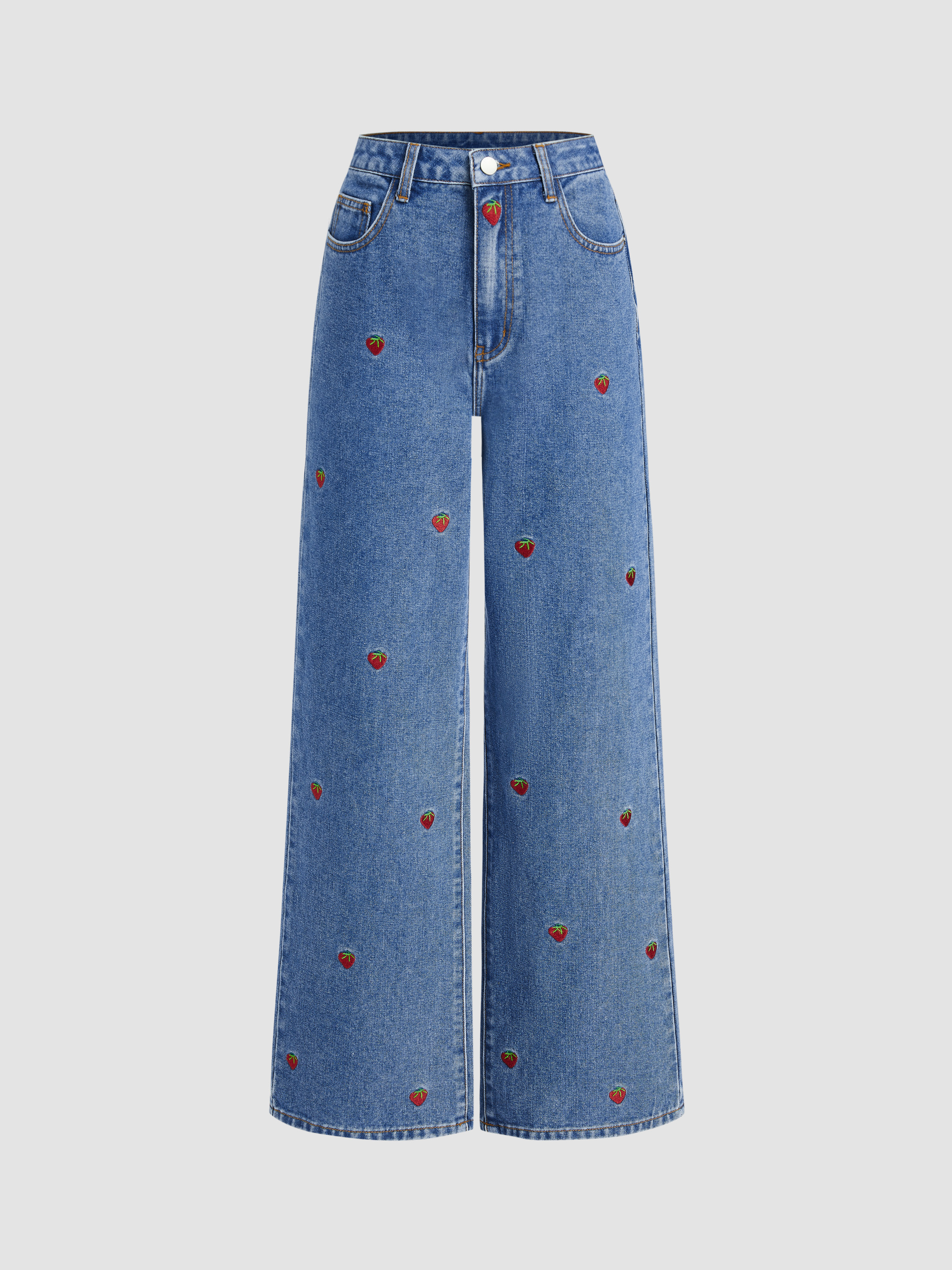 日本未入荷 CFIERCE / STRAWBERRY PRINT JEANS YINGWEN1_1ae12255-d9de-4436-