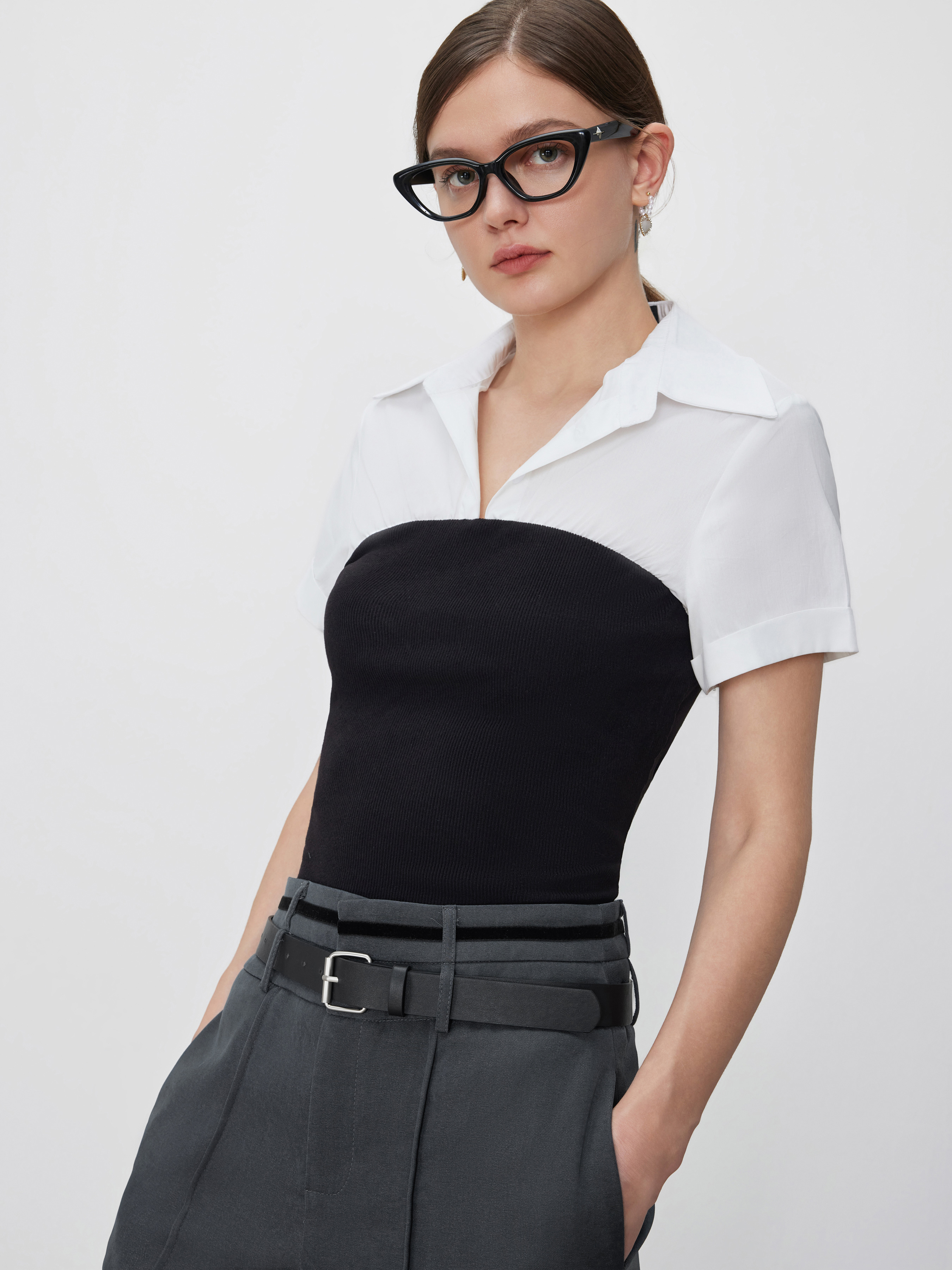 【SCENERITY】Bio Collar Short Sleeve Knit Bio Collar Short Sleeve Knit - SCENERITY