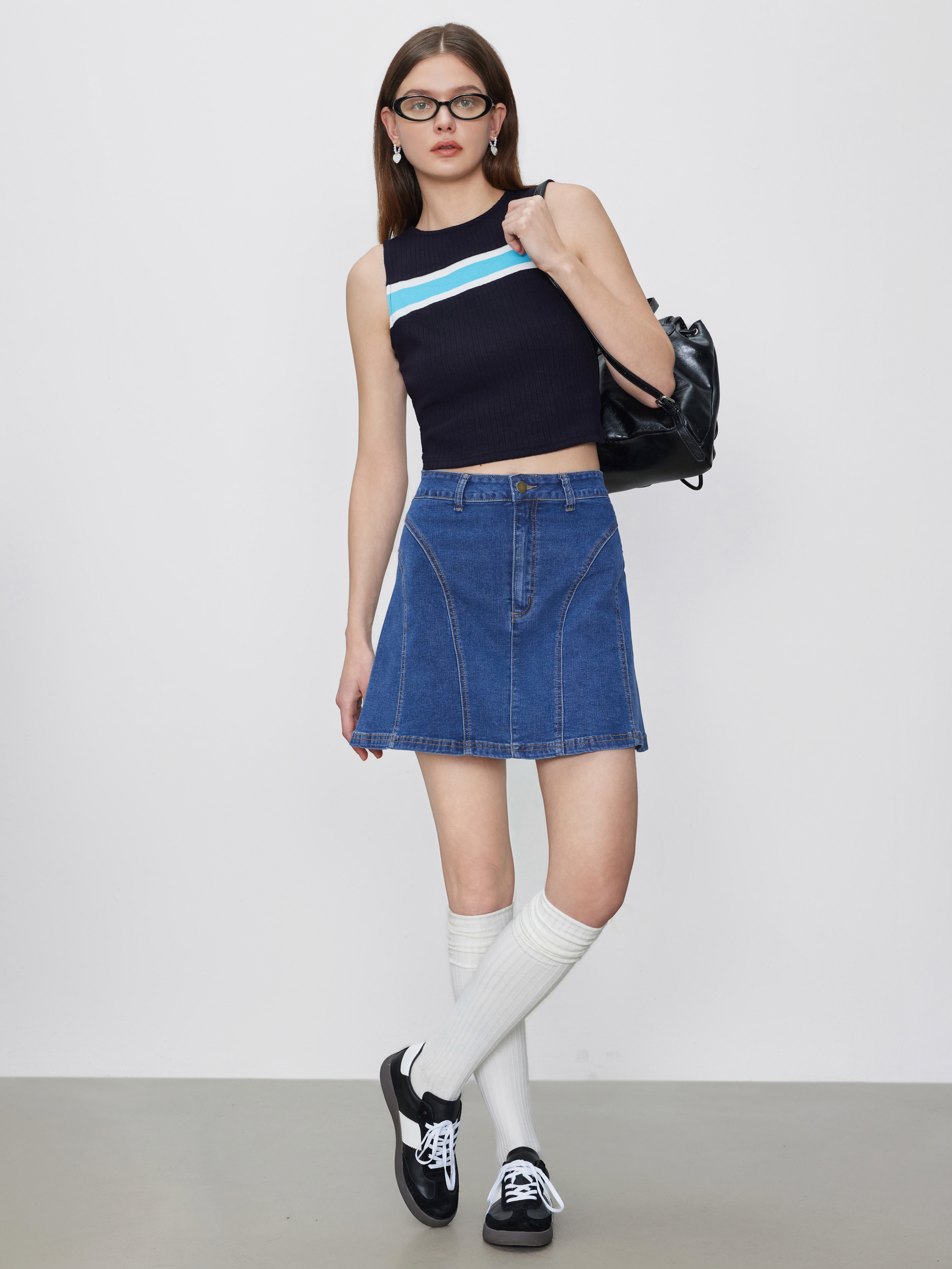 【 JEANS】mid rise mini denim skirt Skirts for Women Denim Mini Cargo Skirt Mid Rise Button Up