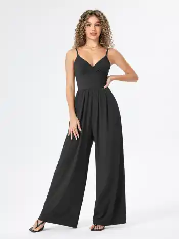 V-neck Cami Wide Leg Jumpsuit