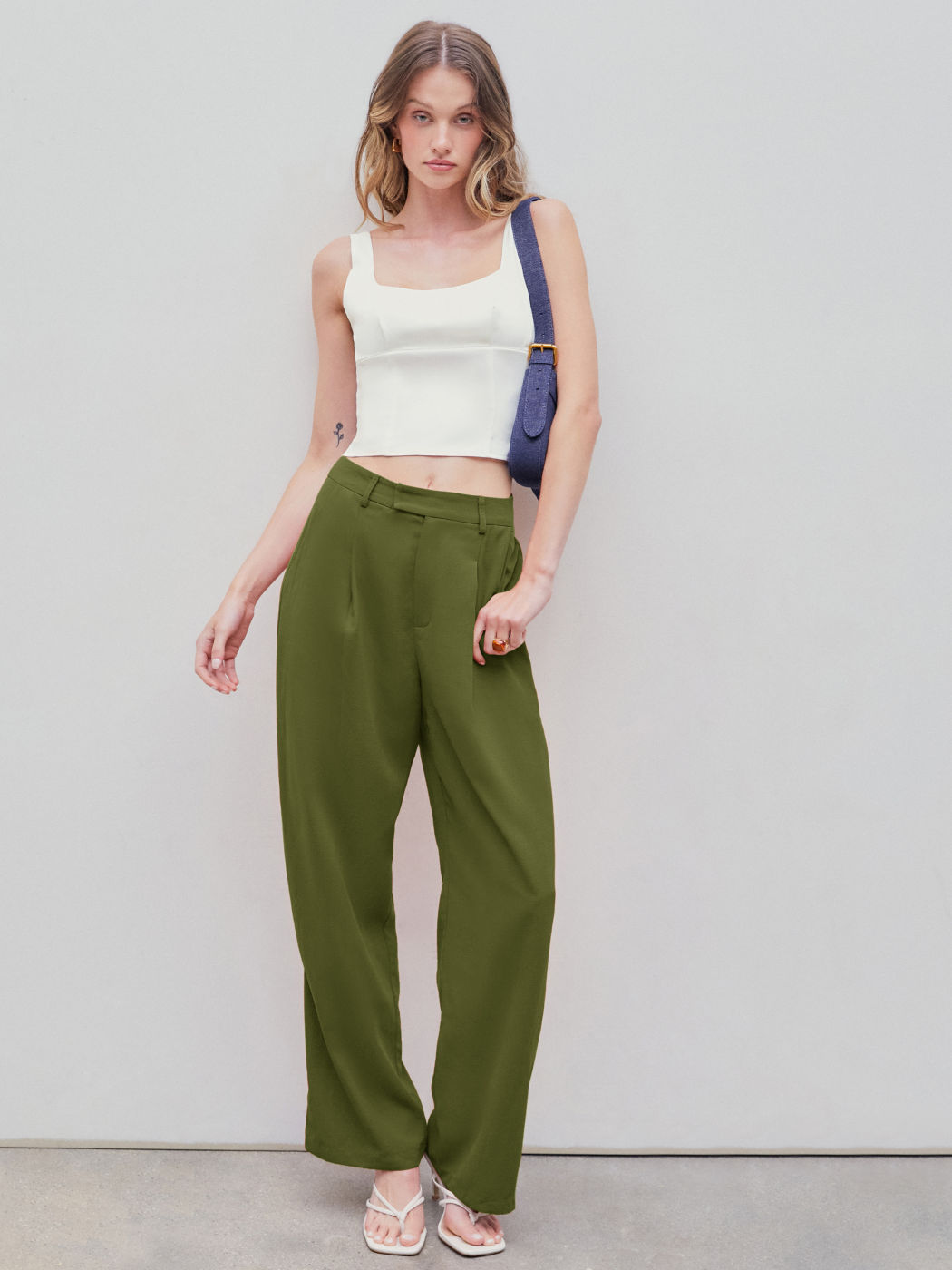 Woven Straight Leg Trousers