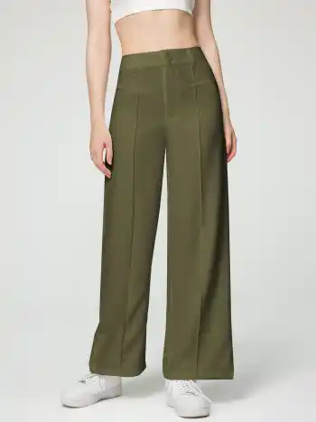 Mid Rise Straight Leg Trousers 