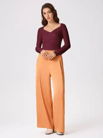 High Waist Solid Pleated Maxi Skirt