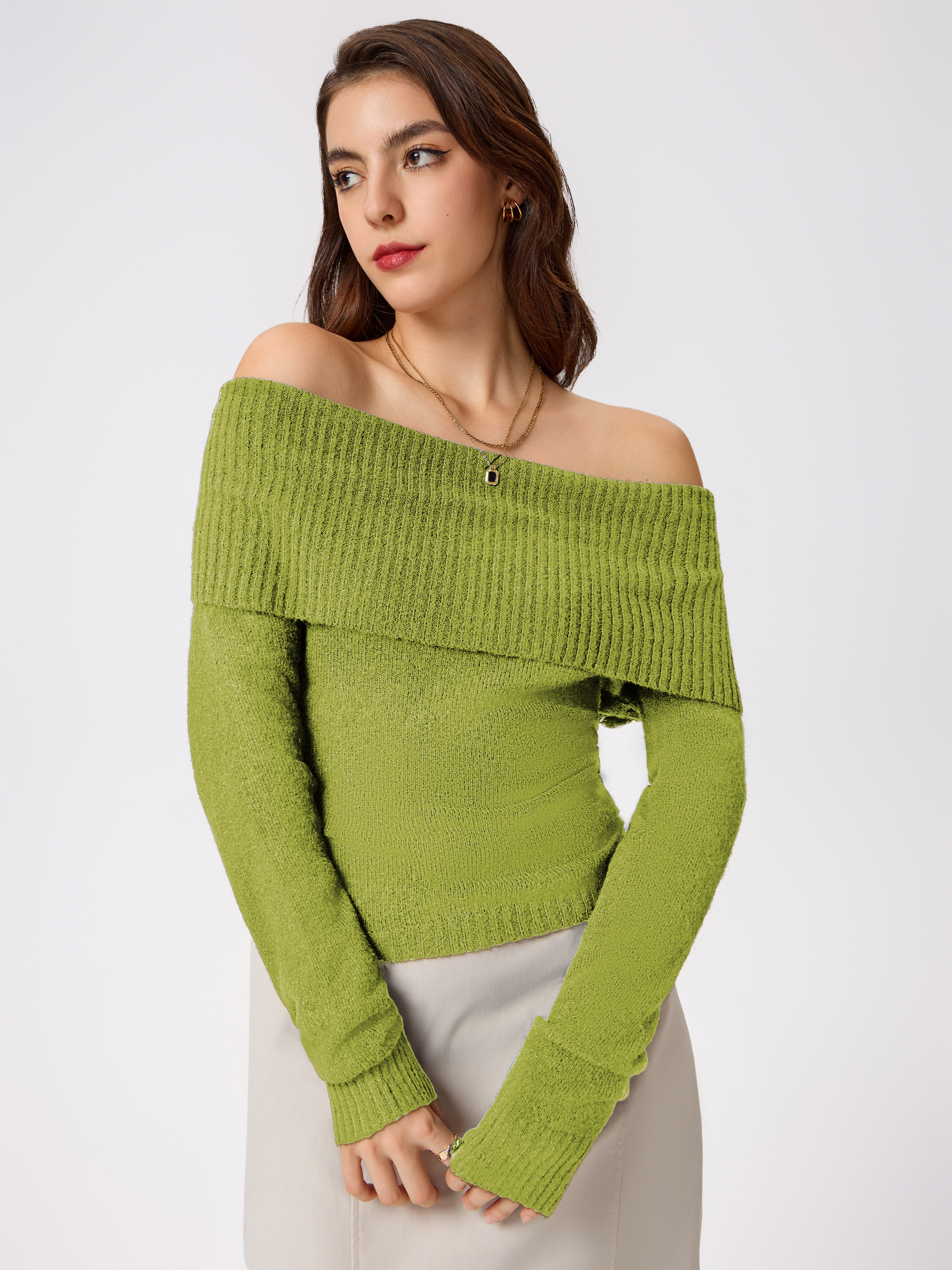 【Cozy&Kitsch】Rounge Cubic Off-shoulder Top Edikted Keyhole Off Shoulder Ribbed Knit Top | PacSun