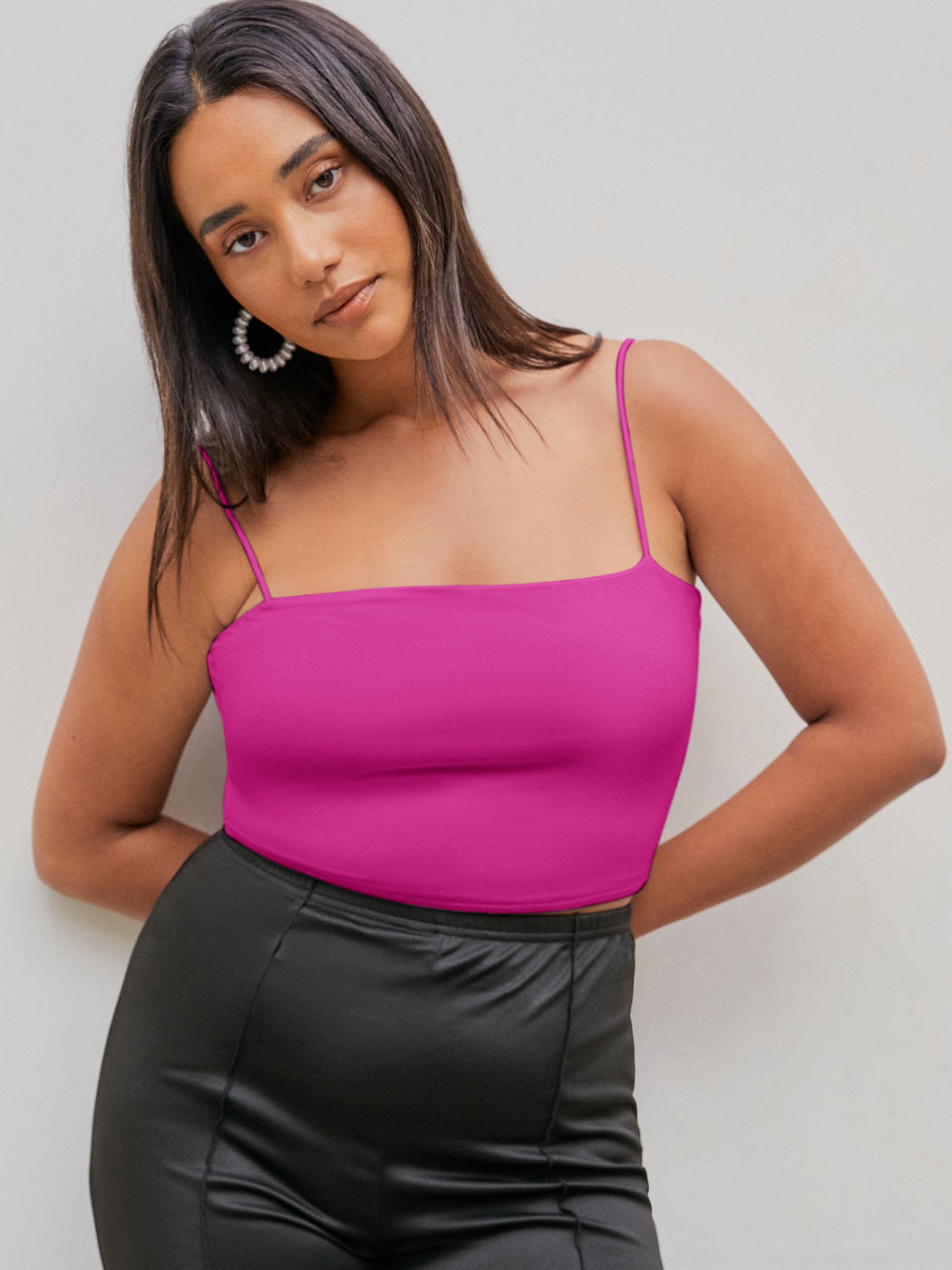 Einfarbiges Klassisches Crop Top