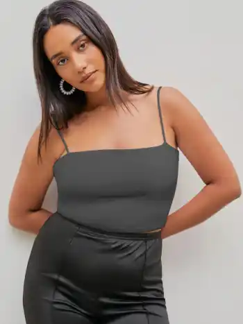 Einfarbiges Klassisches Crop Top