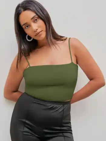 Einfarbiges Klassisches Crop Top