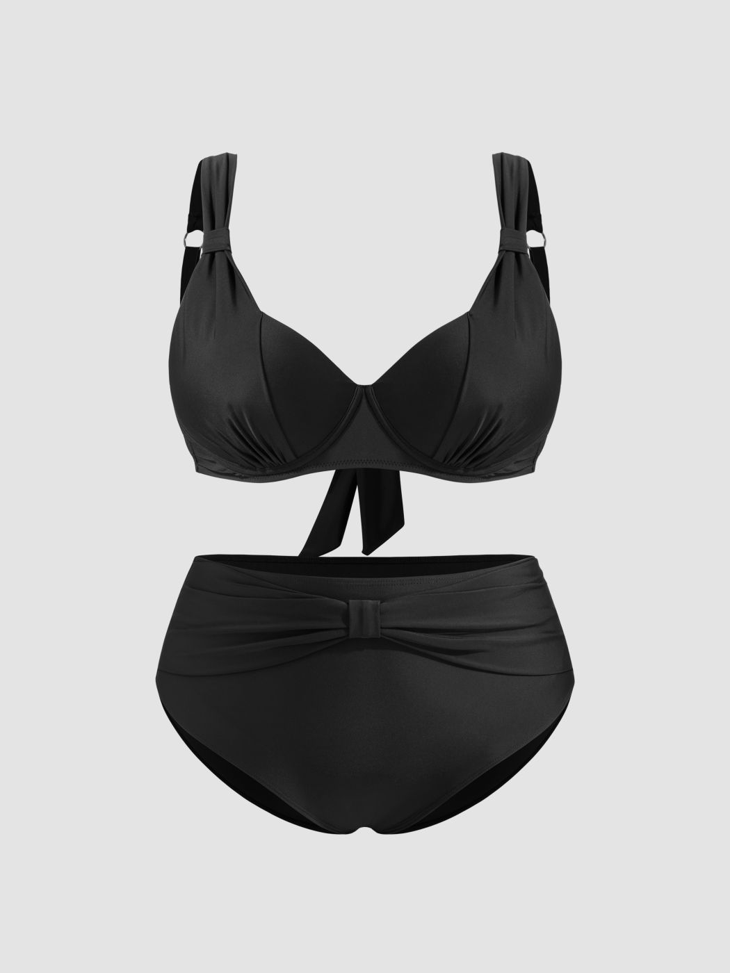 Costume da bagno bikini sfacciato con scollo a V e braccialetto per il controllo del ventre Curve & Plus