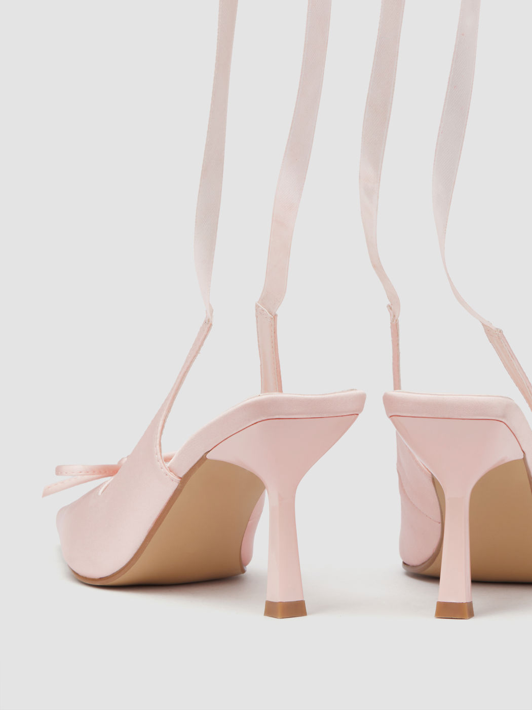 Satin Schleife Slingback Schnürabsätze