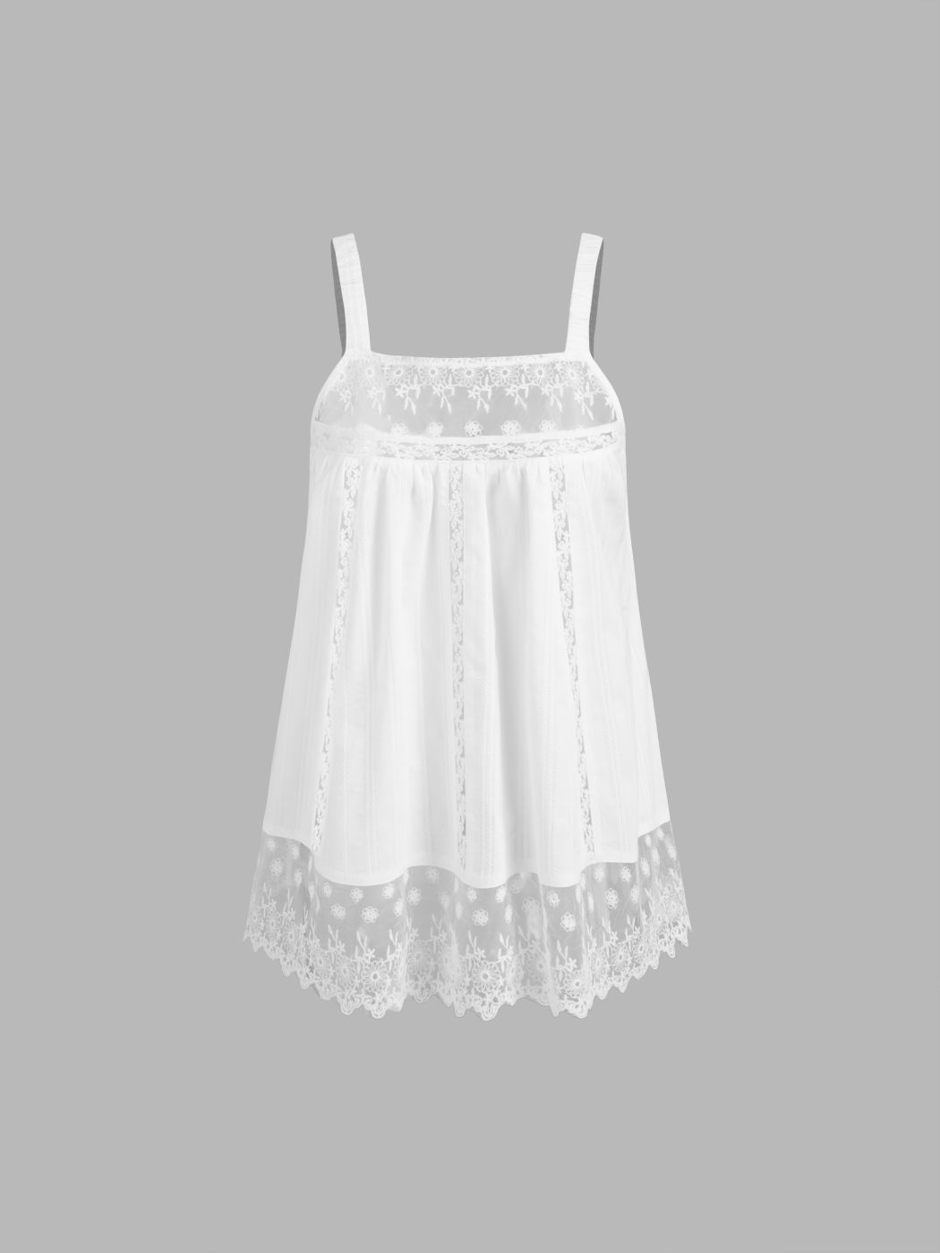 Square Neck Floral Lace Cami Top 
