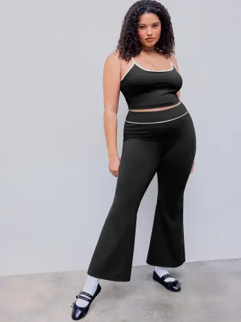 CiderAIRY™ Leggings attivi svasati con rilegatura a contrasto a vita media Curve & Plus