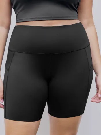 7" Mid Rise Pocket Biker Shorts Curve & Plus