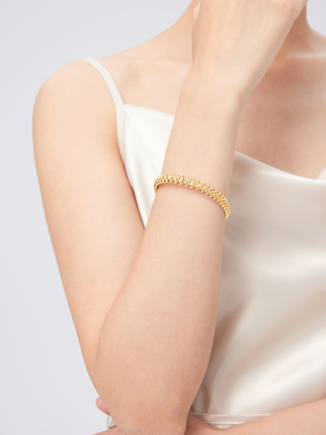  Rhinestone Decor Alloy Bracelets