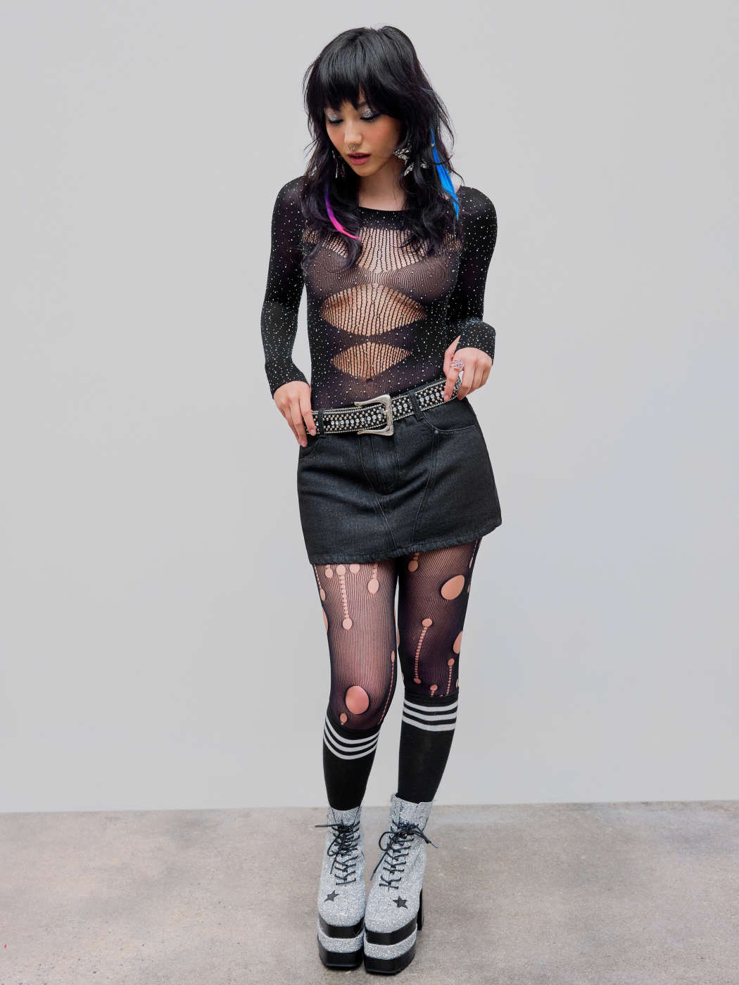 Jean Skirt Denim Cider Denim Low Rise Pocket Mini Skirt For Music