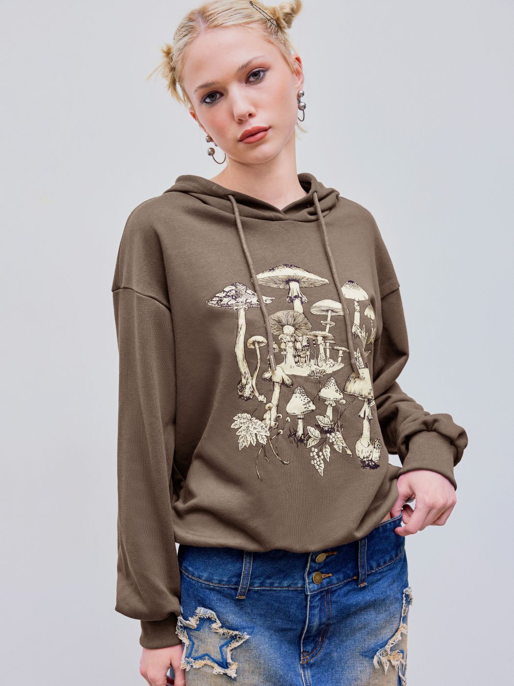 Terry Mushroom Graphic Hoodie