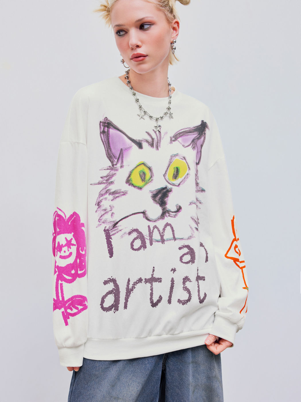  Ich Bin Ein Künstler Katzen Grafik Sweatshirt