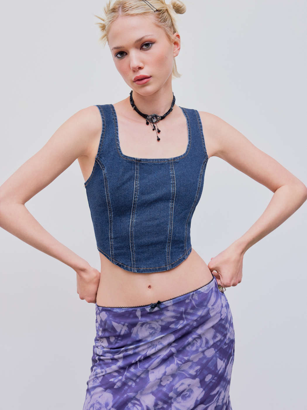 Jeans Blusa De Tirantes Outfit Festival Outfits Denim Solid Crop