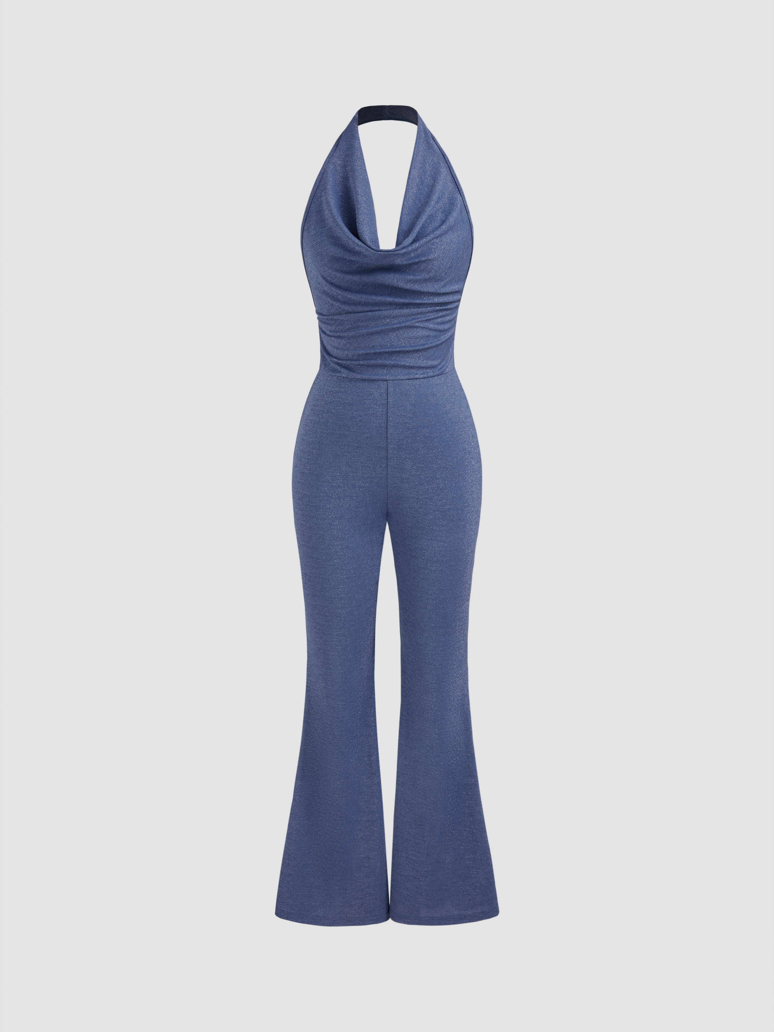 Halter Neck Flare Sport Jumpsuit main image 0