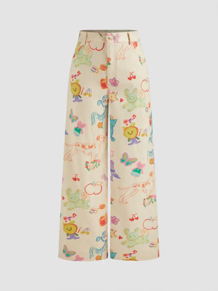 Denim Mid Rise Butterfly Straight Leg Jeans