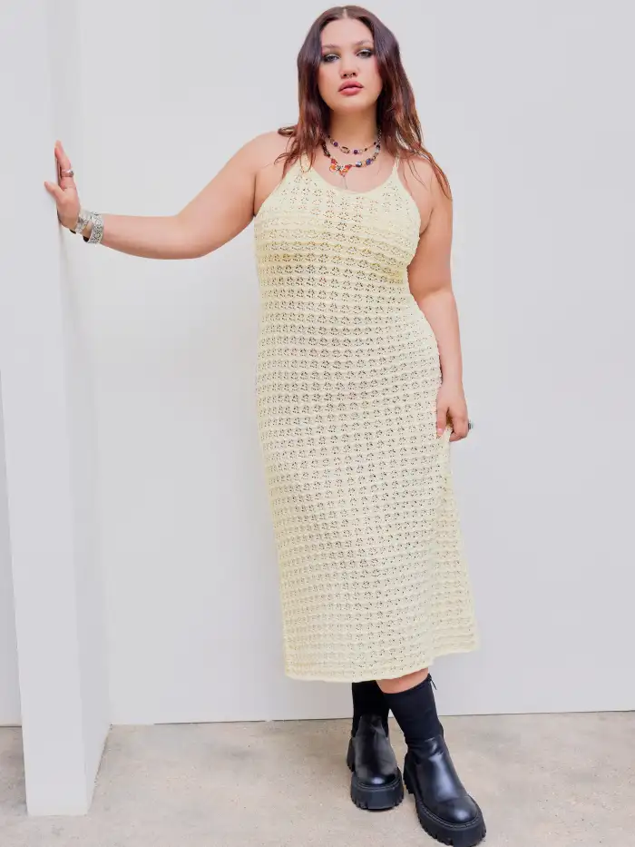 light blue lace midi dress with Ruffled Shoulders and Floral Detailing - Lady Gaga Performance Highlights retro style 100% Nylon Size:Small (10)