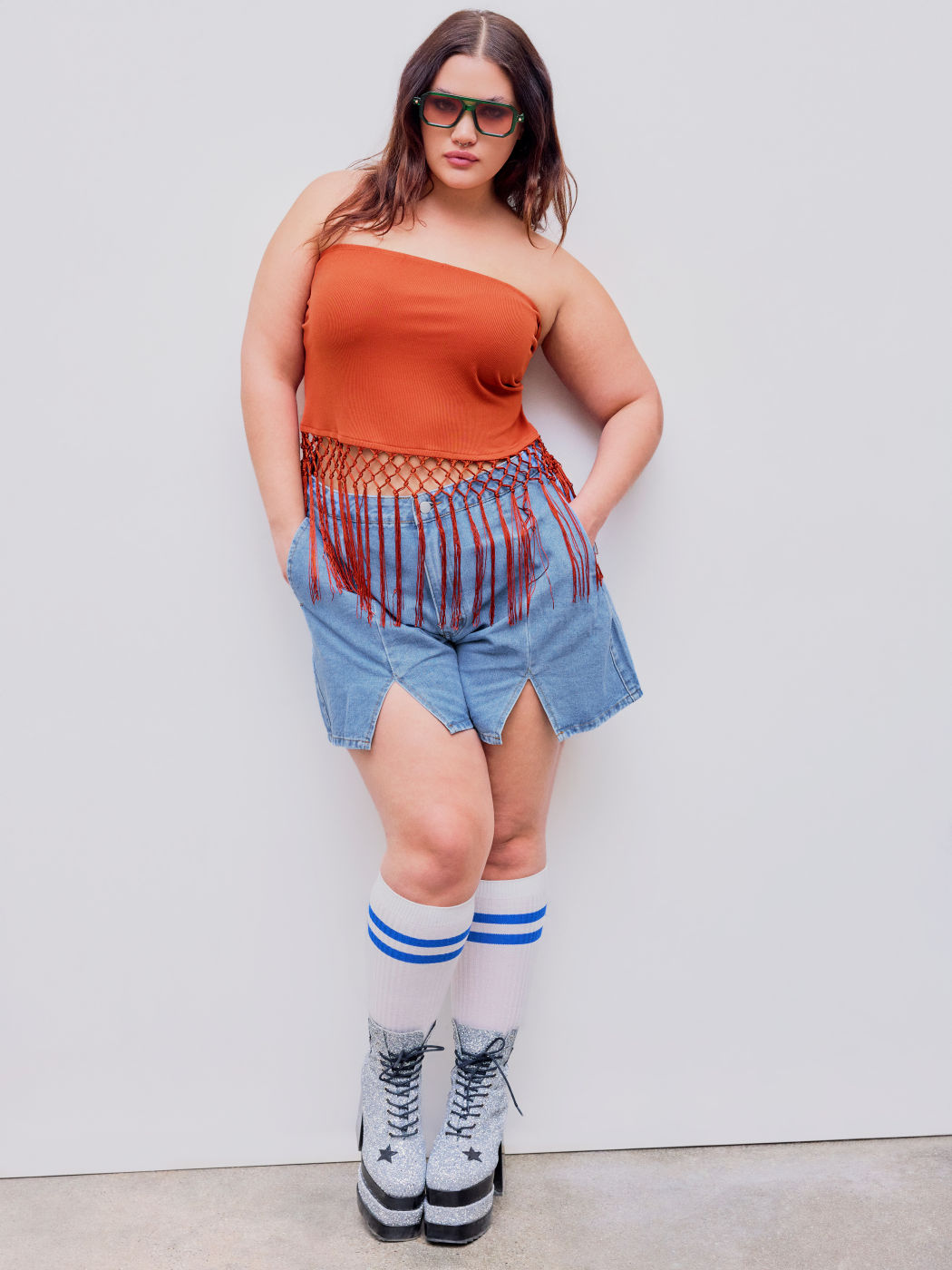 Crochet Tassel Tube Top Curve & Plus