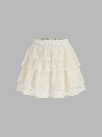Woven Mid Rise Tiered Mini Skort