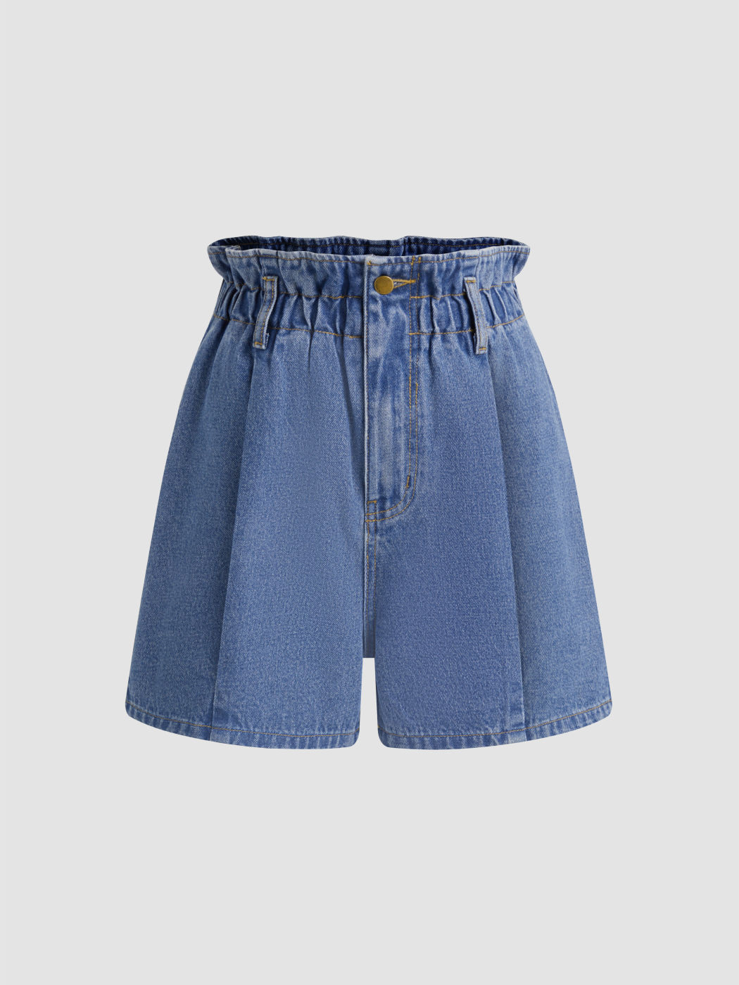  Jeans High-Rise einfarbige Shorts mit weitem Bein