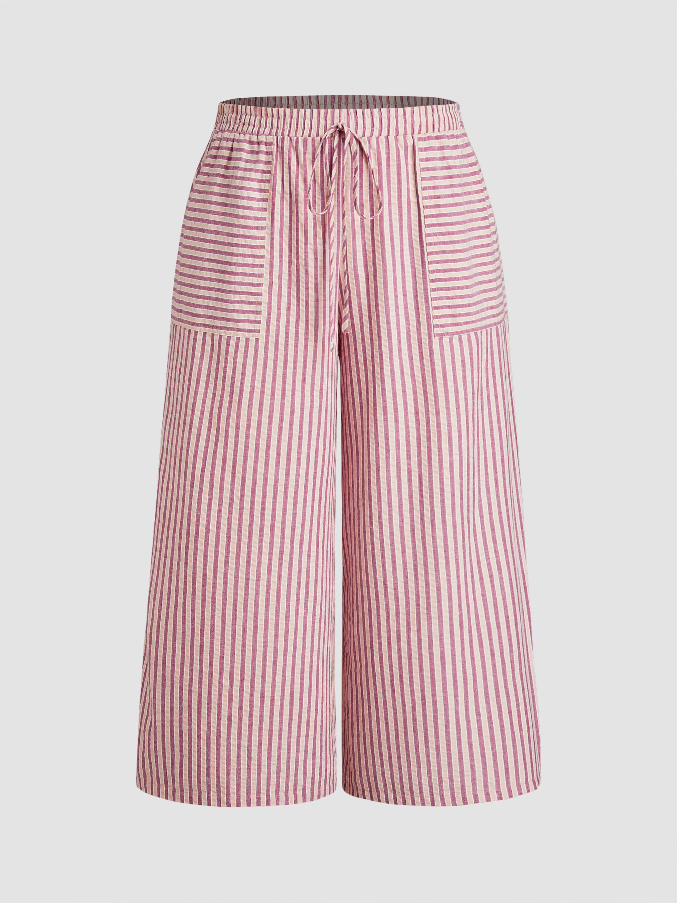 Intessuto Pantaloni a gamba larga con tasca elastica a righe