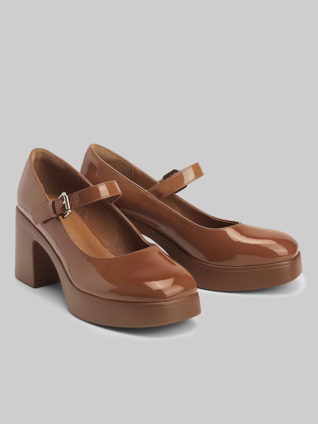 Klassische Chunky Heels mit einzelner Band Mary Jane Schuhe