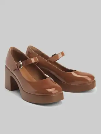 Klassische Chunky Heels mit einzelner Band Mary Jane Schuhe