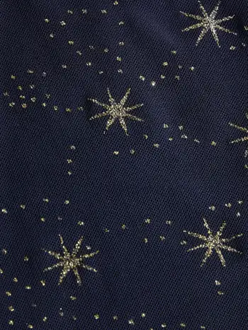 Mesh V-neck See-through Star Graphic Corset Knotted Crop Top