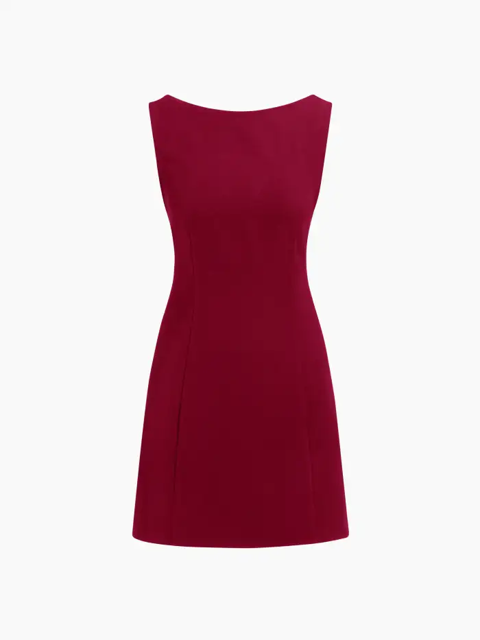 Square Neck Ruched Sleeveless Midi Dress