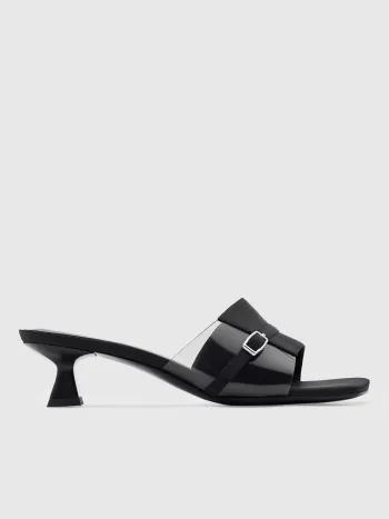 Mikrofaser-Kunstleder Kitten-Heel Mules
