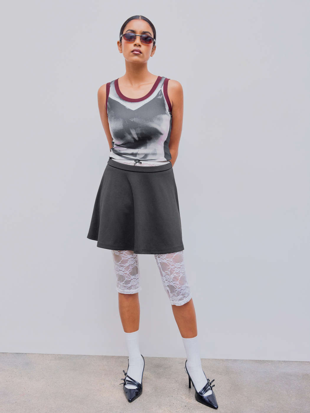 Festival Outfits Woven Mid Rise Bowknot Lace Trousers Ruffle Hem