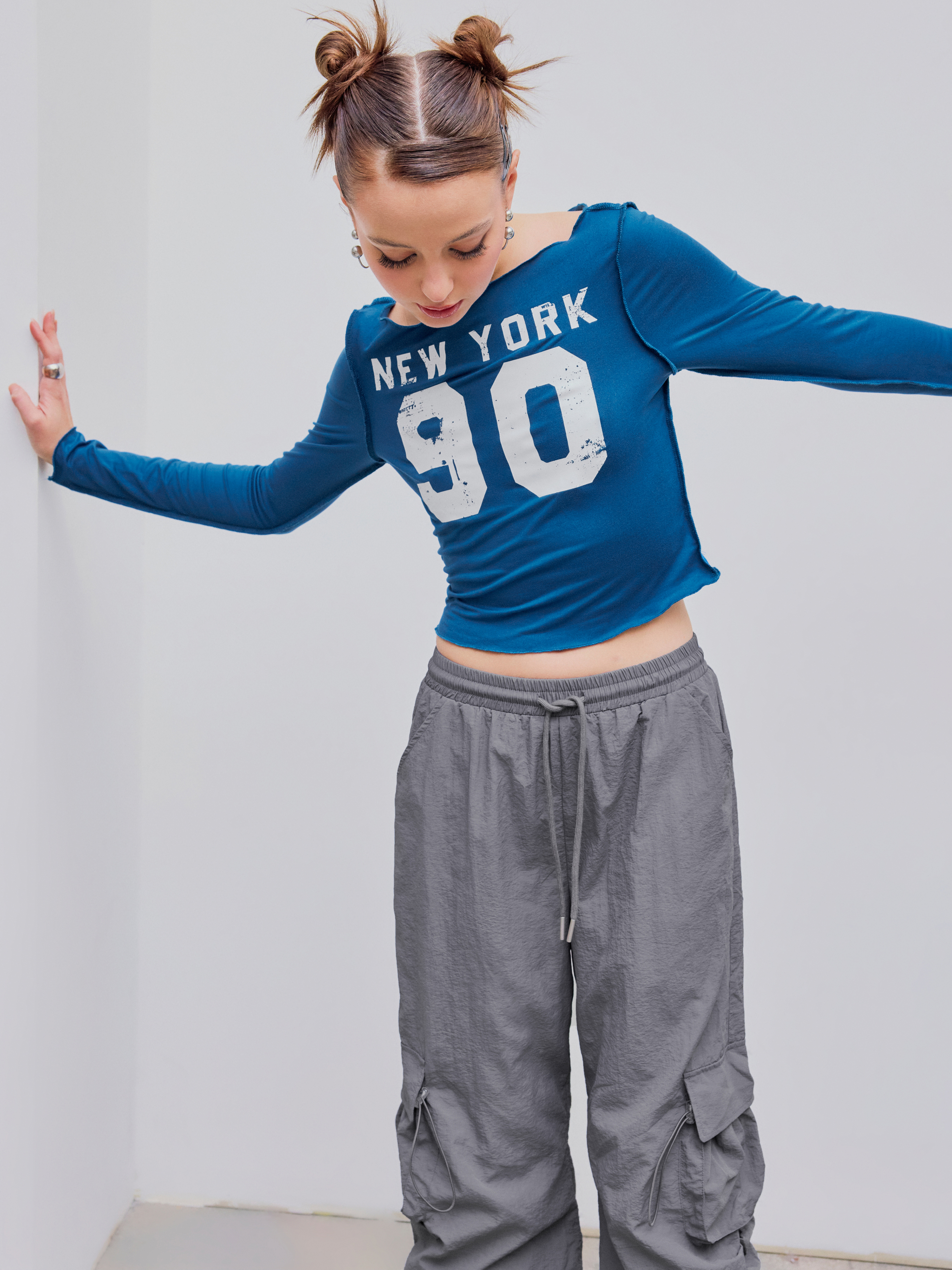 90 Logo Girl Cropped Tee x Sweat Pants ウォーキング・ランニング