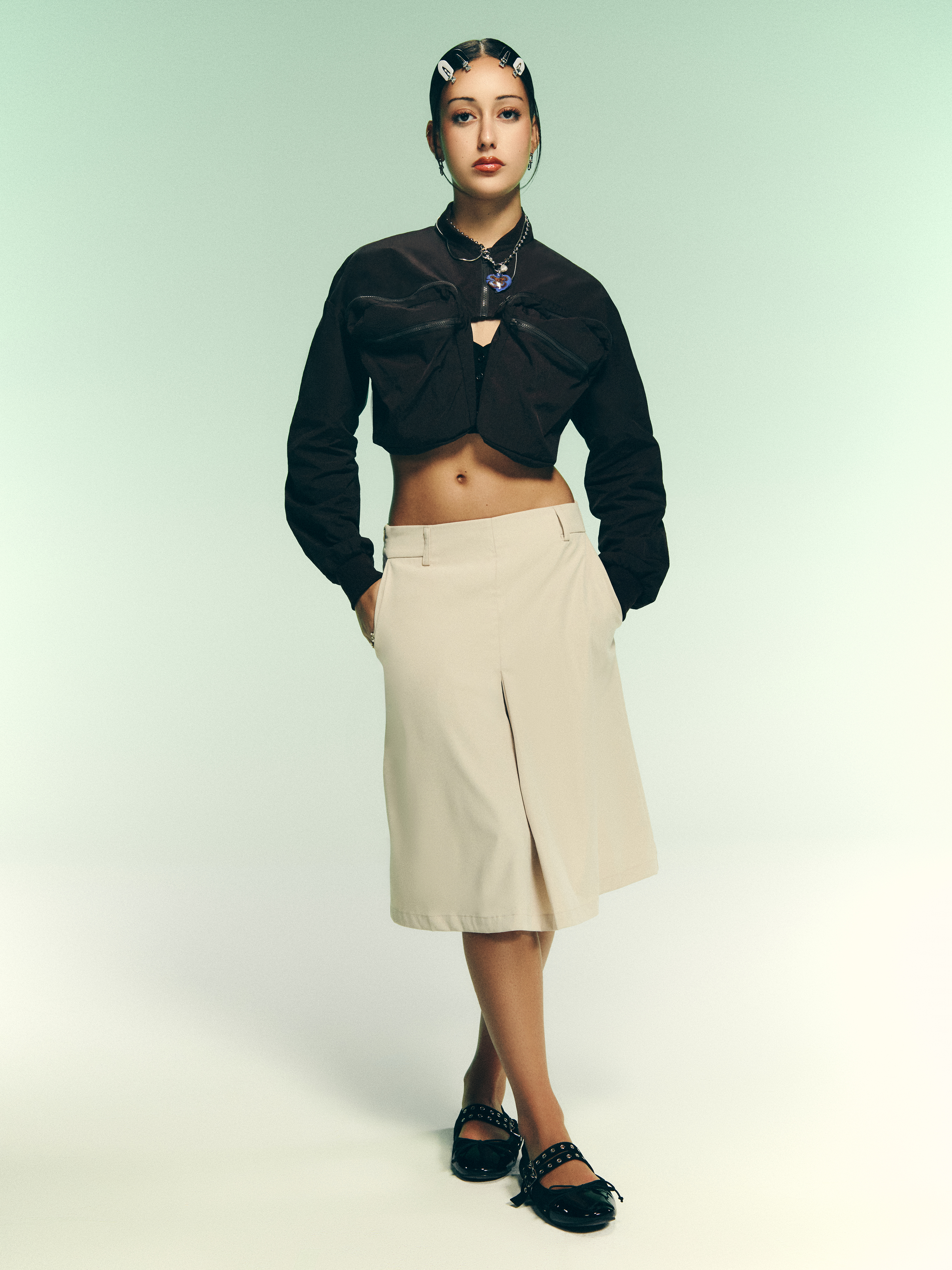 Double Strap Buckle Bowknot Ballet Mary Jane Flats