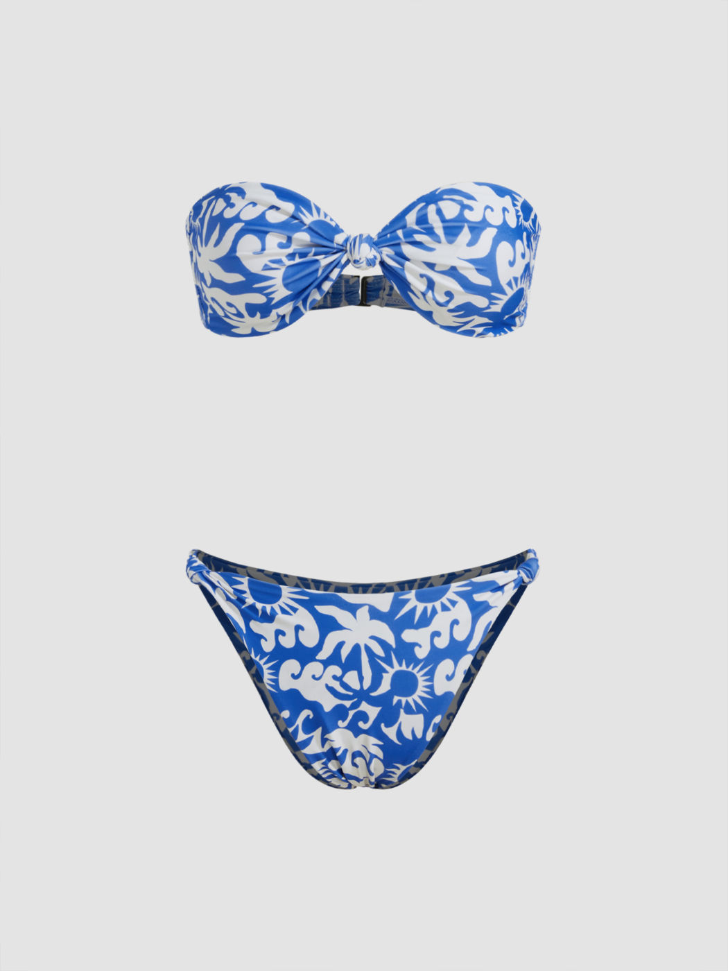 Strapless Abstract Bandeau Cheeky Bikini Swimsuit