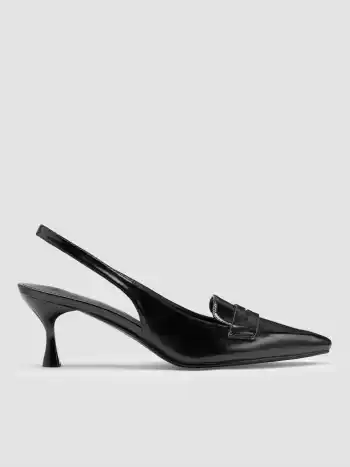 Faux Lackleder Slingbacks