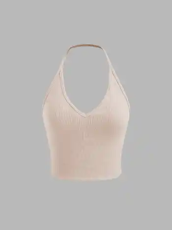 Solid Halter Crop Top
