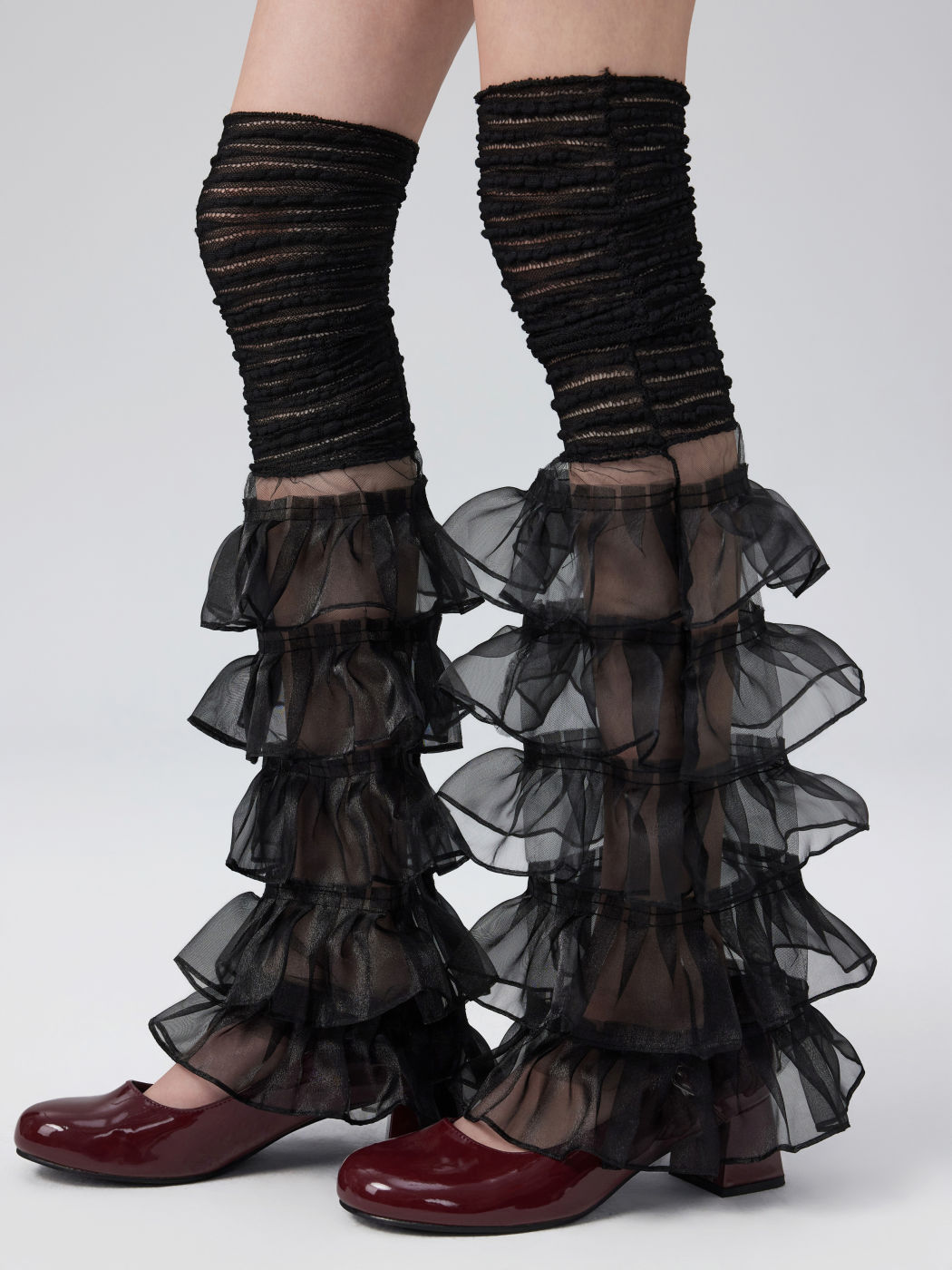LACE LAYERED OVER THE KNEE SOCKS