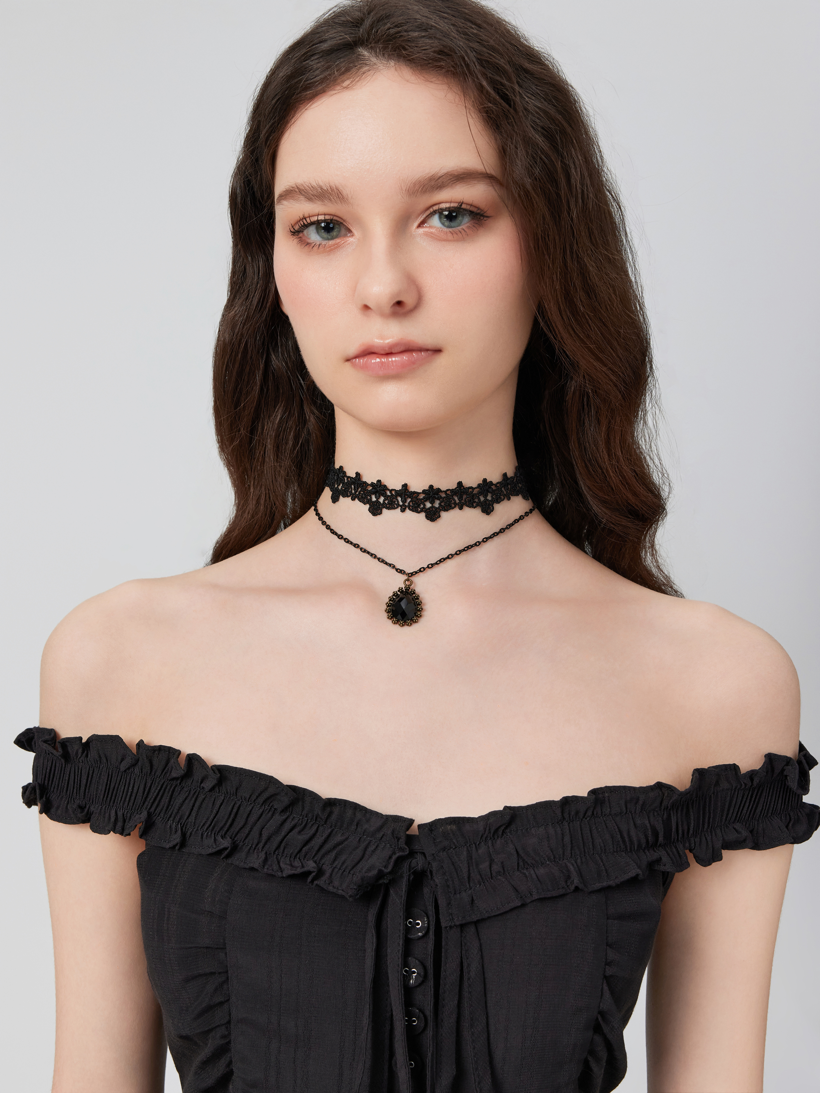 Alloy 3pcs Whimsigoth Sun & Moon & Star Choker Necklace For