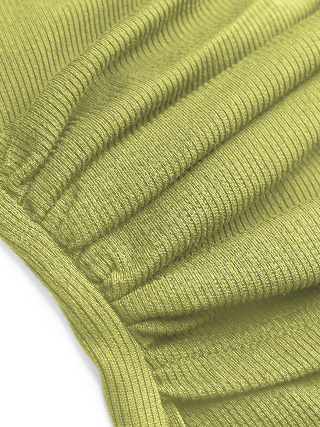 Canotta a coste con scollo rotondo e increspatura