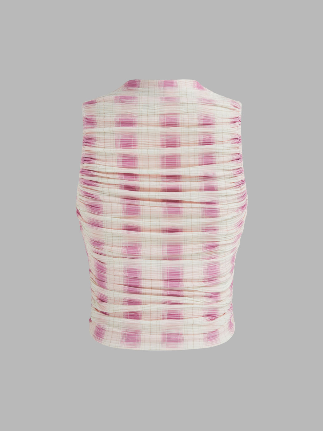 Stehkragen geometrisches gerafftes Tanktop