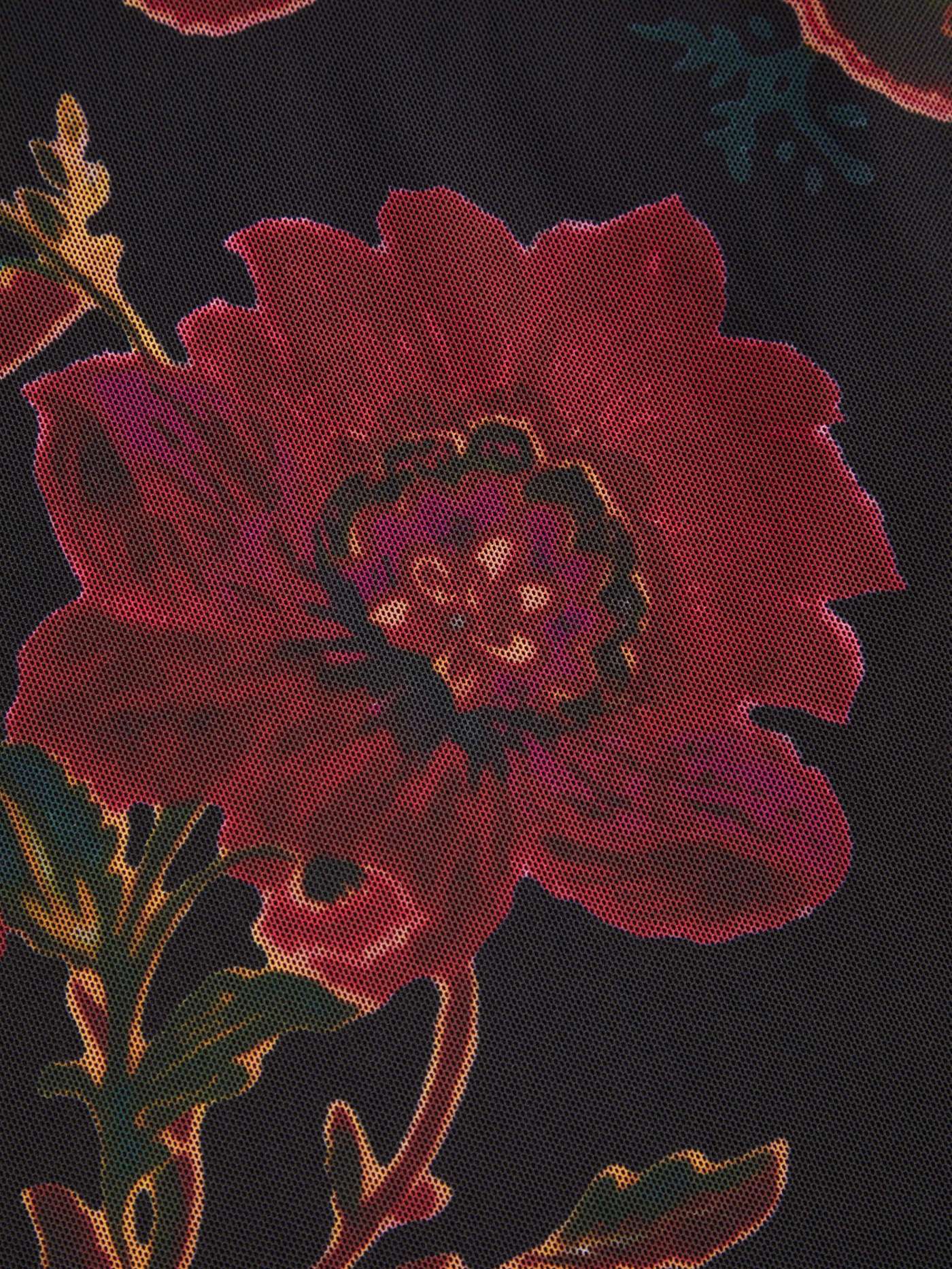 Square Neck Floral Ruched Mini Dress