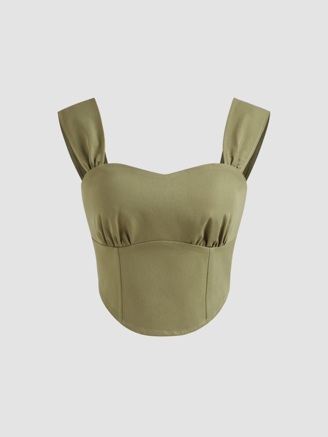 Woven Sweetheart Solid Zipper Crop Tank Top