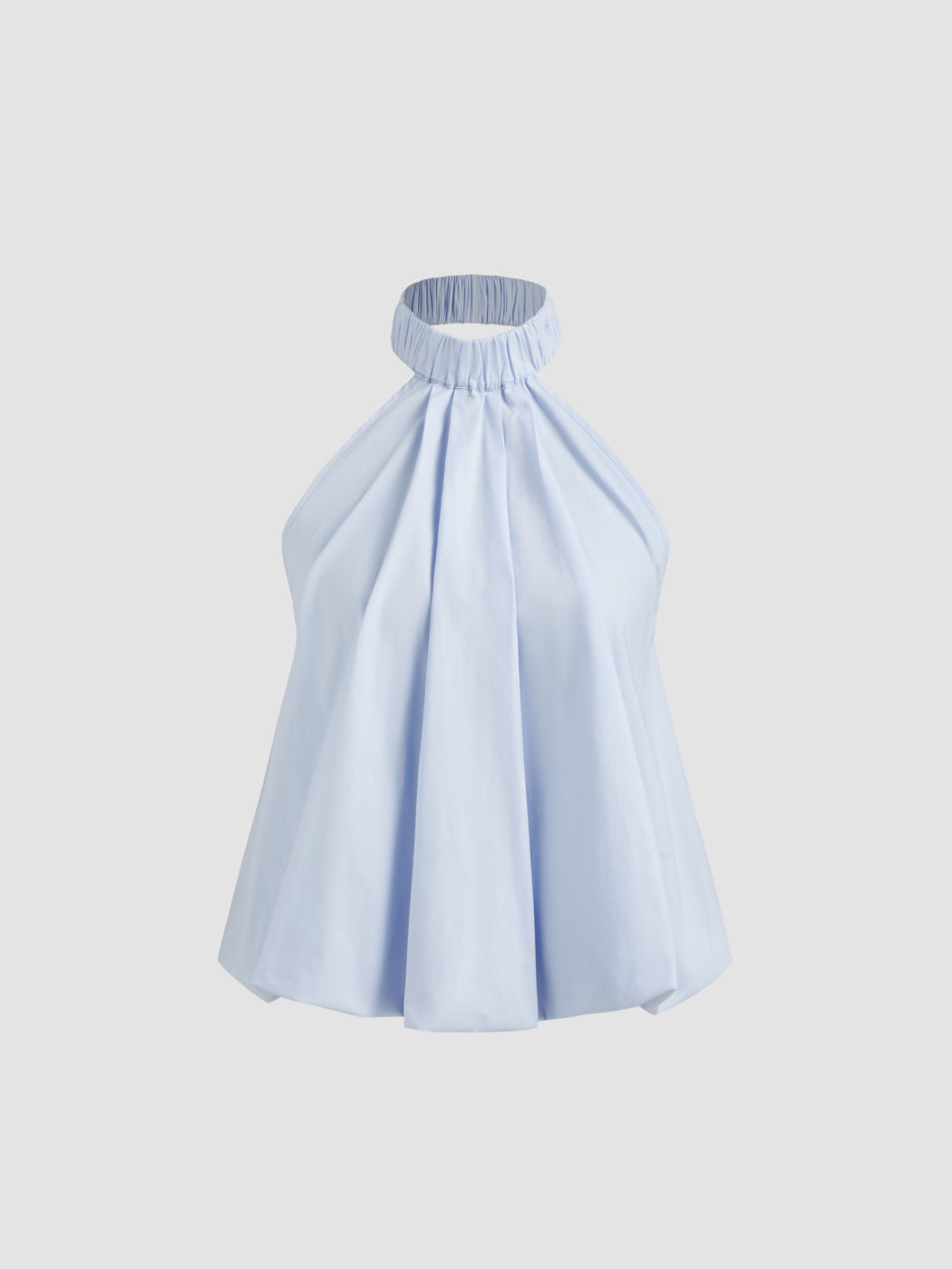 Woven Halter Bubble Hem Backless Top