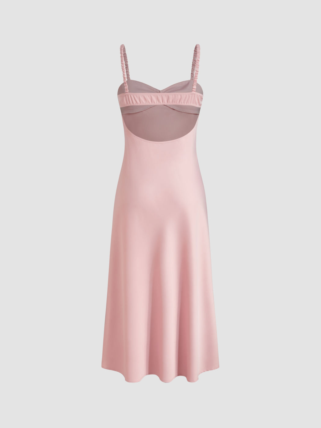 Satin Sweetheart Solid Cut Out Maxi Dress