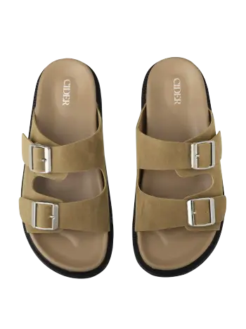 Pantofole con fibbia a doppia fascia